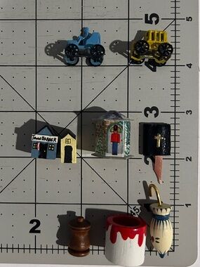 Miniature Toy and Item Assortment - Mixed Materials